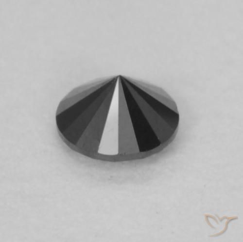Diamante Preto Natural 0.07ct, Redondo, Opaco