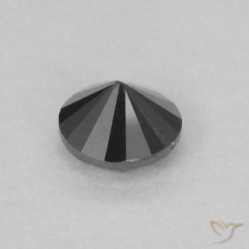 Diamante Preto Natural 0.07ct, Redondo, Opaco