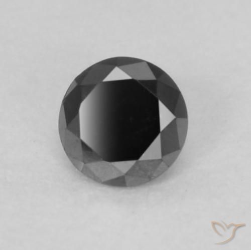 Diamante Preto Natural 0.08ct, Redondo, Opaco