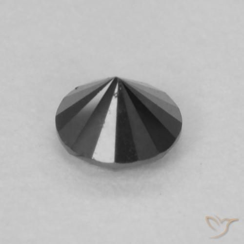 Diamante Preto Natural 0.08ct, Redondo, Opaco