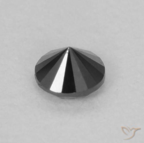 Diamante Preto Natural 0.07ct, Redondo, Opaco
