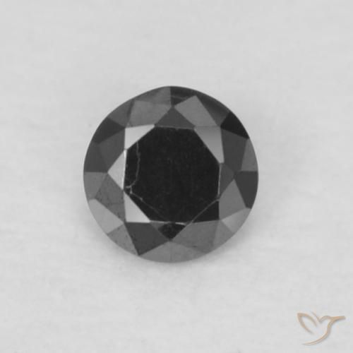 0.06ct Natural Preto Diamante, Redondo, Opaco