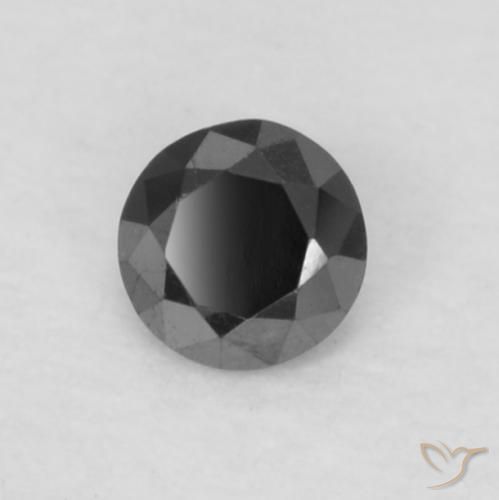 Diamante Preto Natural 0.06ct, Redondo, Opaco