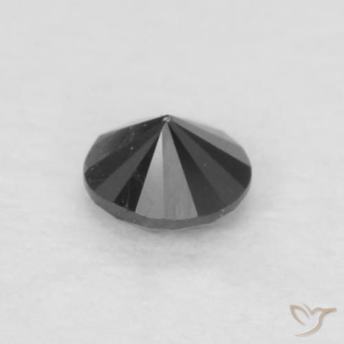 Diamante Preto Natural 0.06ct, Redondo, Opaco