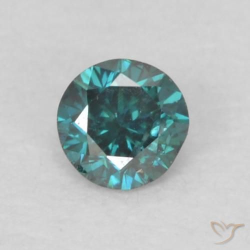 0.07ct Natural Azul Diamante, Redondo, VS