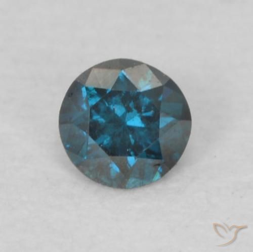 0.07ct Natural Azul Diamante, Redondo, VVS-VS