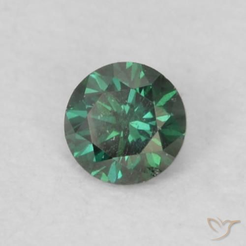 Diamante verde natural 0,06ct, corte redondo, VS
