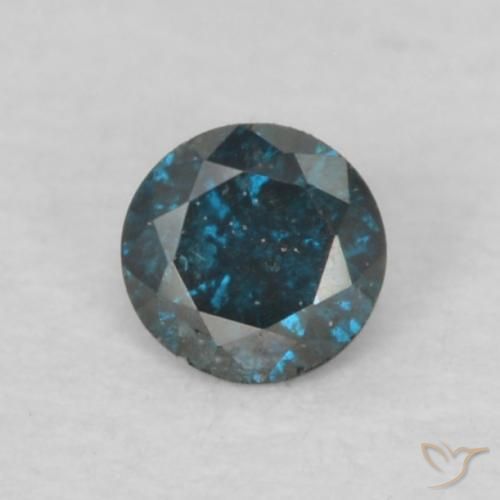0.07ct Natural Azul Diamante, Redondo, VS-SI