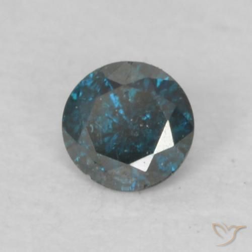 Diamante Azul Natural 0.07ct, Redondo, VS-SI