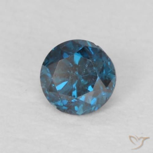 Diamante Azul Natural 0.07ct, Redondo, VS-SI