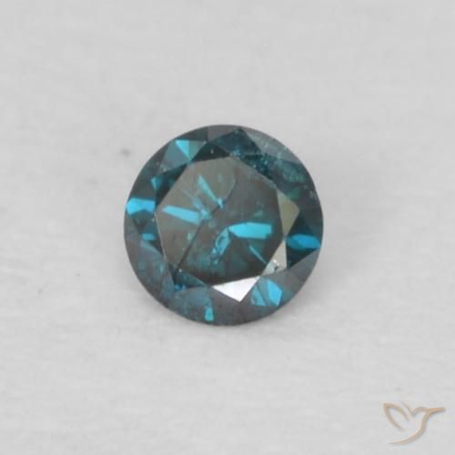 Diamante Azul Natural 0.04ct, Redondo, VS-SI
