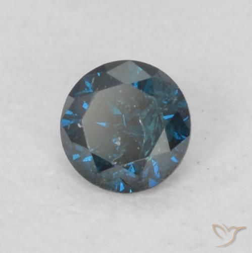 Diamante Azul Natural 0.07ct, Redondo, VS-SI