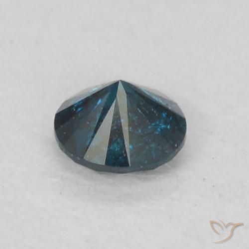 Diamante Azul Natural 0.07ct, Redondo, VS-SI