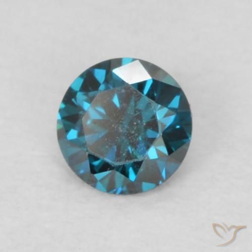 Diamante azul natural 0,07ct, corte redondo, VVS-VS