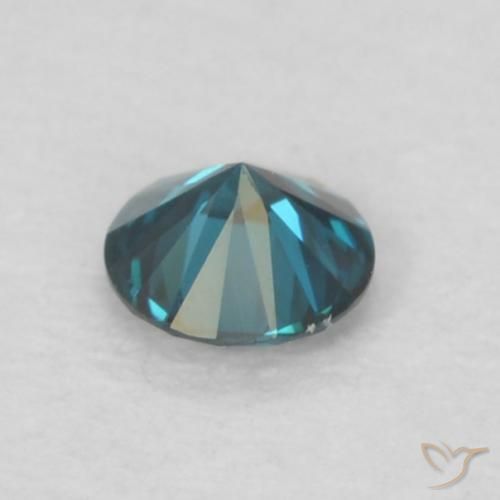 Diamante azul natural 0,07ct, corte redondo, VVS-VS