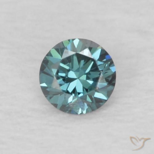 0.05ct Natural Azul Diamante, Redondo, VVS