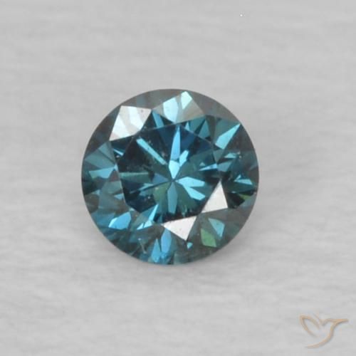 Diamante azul natural 0,06ct, corte redondo, VVS