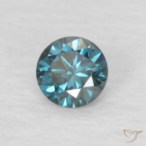Diamante azul natural 0,06ct, corte redondo, VVS