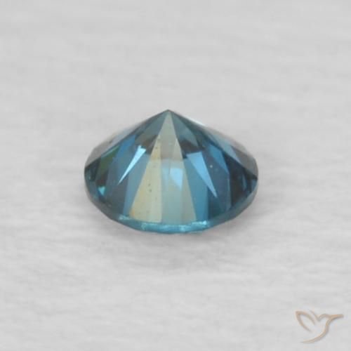Diamante azul natural 0,06ct, corte redondo, VVS