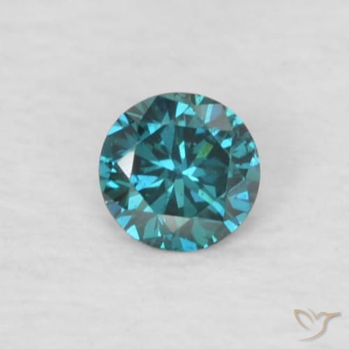 Diamante azul natural 0,05ct, corte redondo, VVS