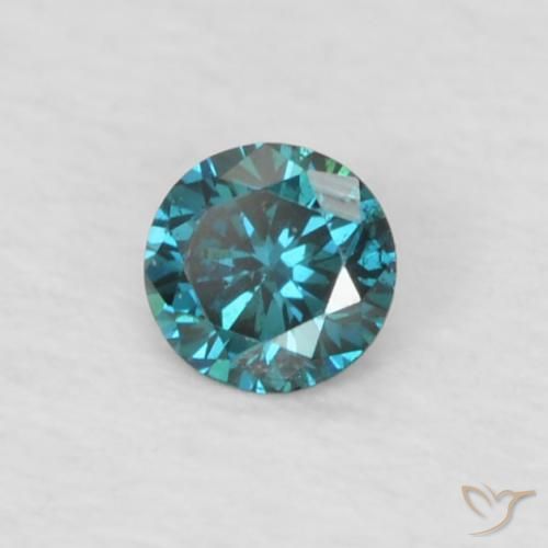 Diamante azul natural 0,05ct, corte redondo, VVS