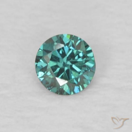 Diamante verde natural 0,05ct, corte redondo, VVS