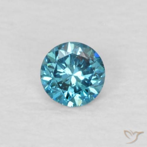 Diamante Azul Natural 0.05ct, Corte Redondo, VVS-VS