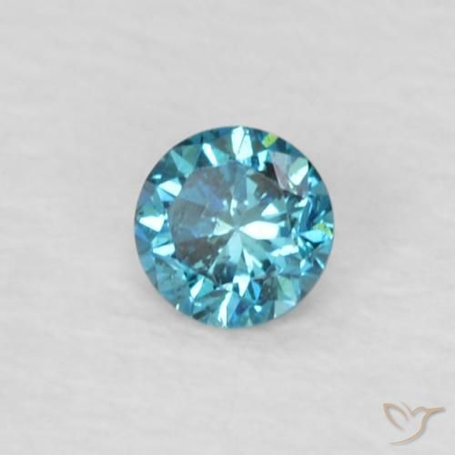 Diamante Azul Natural 0.05ct, Corte Redondo, VVS-VS