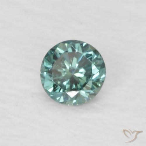 Diamante Menta verde Natural 0.04ct, Redondo, VVS-VS