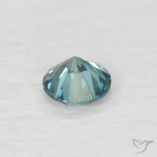 Diamante Menta verde Natural 0.04ct, Redondo, VVS-VS