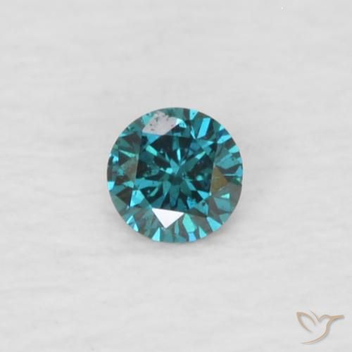 Diamante azul natural 0,03ct, corte redondo, VVS-VS