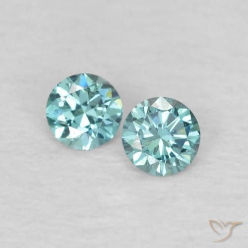Pedras preciosas de diamante azul natural de 0,09 ct, corte redondo, VVS
