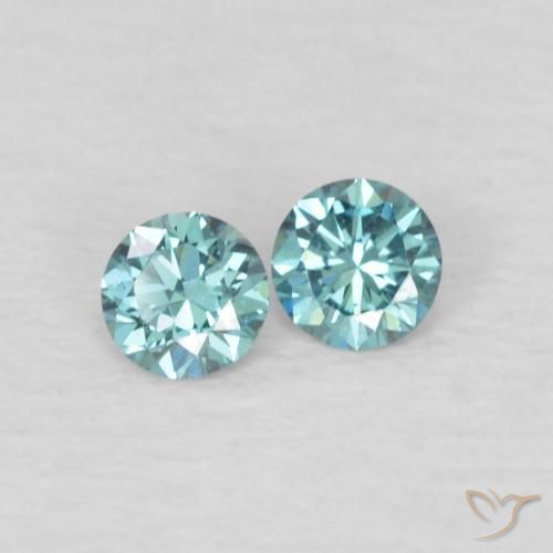 Pedras preciosas de diamante azul natural de 0,09 ct, corte redondo, VVS