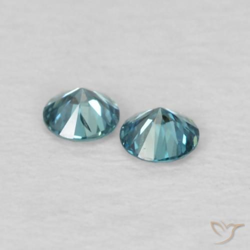 Pedras preciosas de diamante azul natural de 0,09 ct, corte redondo, VVS