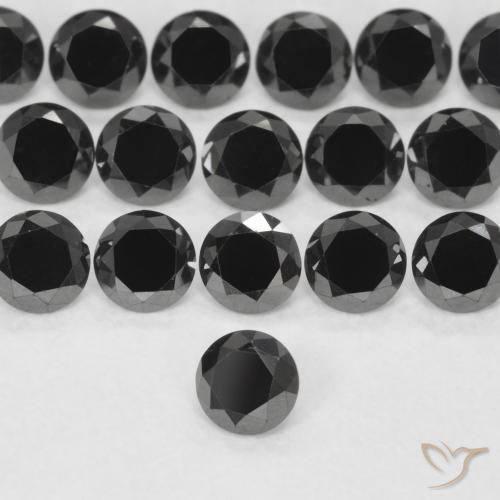 Diamante Preto Natural 0.14ct, Redondo, Opaco