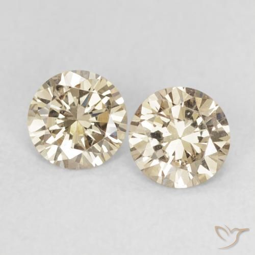 0.56ctw Natural Marrom claro Diamante, Redondo, VS-SI