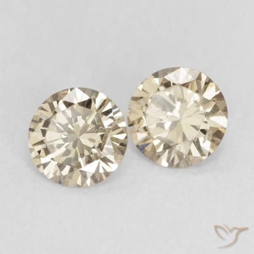 Pedras preciosas de Diamante Marrom claro natural de 0.56 ct, Redondo, VS-SI
