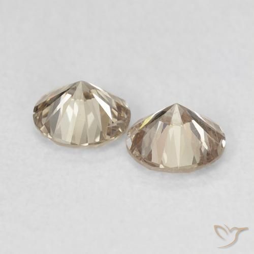 Pedras preciosas de Diamante Marrom claro natural de 0.56 ct, Redondo, VS-SI