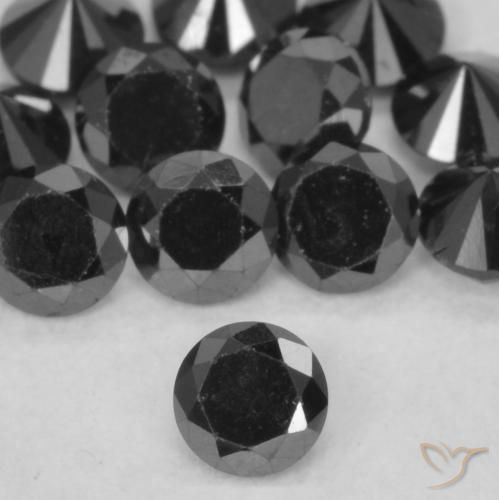 Diamante Preto Natural 0.11ct, Redondo, Opaco