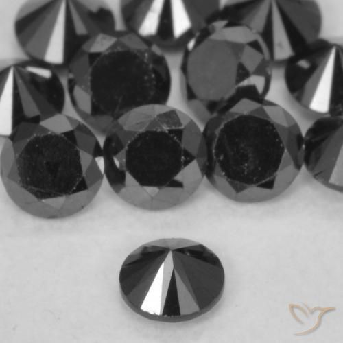 Diamante Preto Natural 0.11ct, Redondo, Opaco