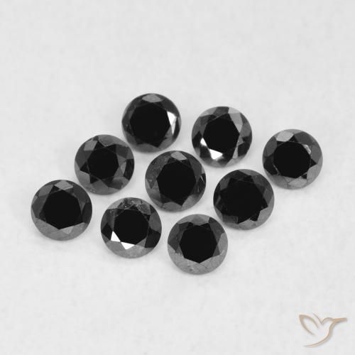 Diamante Preto Natural 0.05ct, Redondo, Opaco