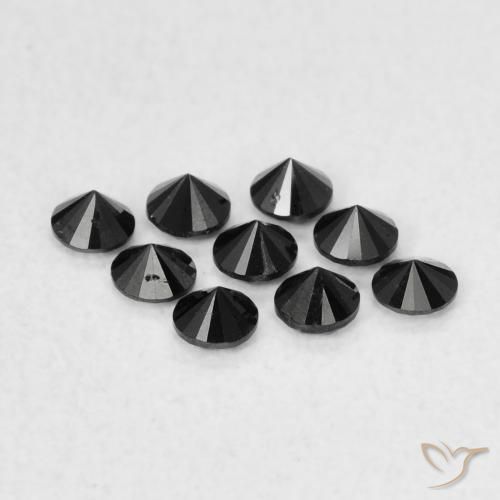 Diamante Preto Natural 0.05ct, Redondo, Opaco