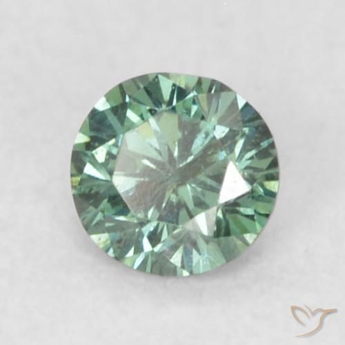 Diamante Menta verde Natural 0.09ct, Redondo, SI