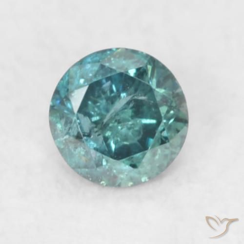 0.06ct Natural Azul Diamante, Redondo, SI