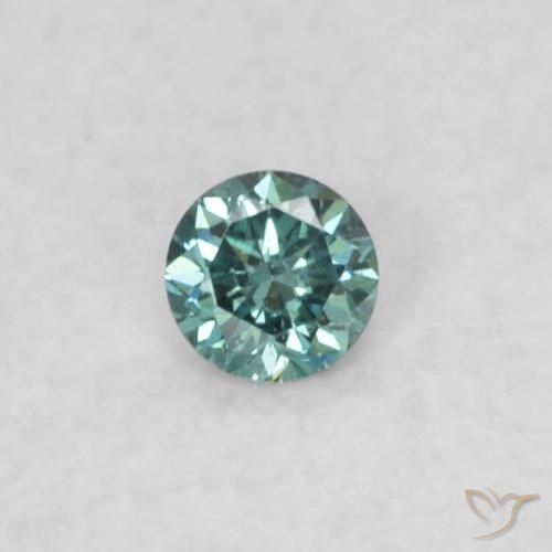Diamante Azul Natural 0.02ct, Corte Redondo, VS
