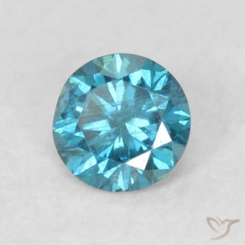 Diamante Azul Natural 0.08ct, Redondo, VS