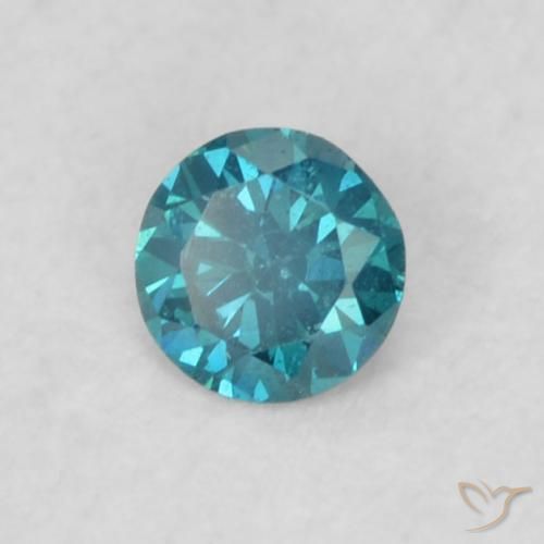 Diamante Azul Natural 0.07ct, Redondo, VVS-VS