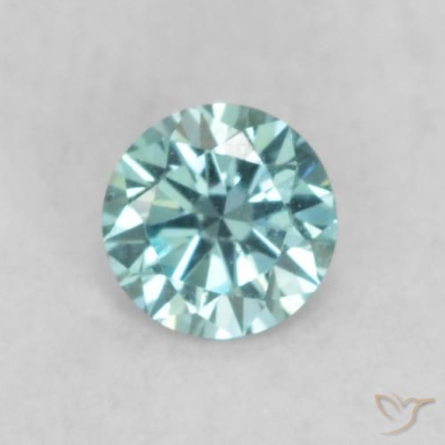Diamante azul natural 0,07ct, corte redondo, VVS-VS
