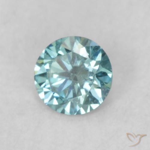 Diamante azul natural 0,07ct, corte redondo, VVS-VS
