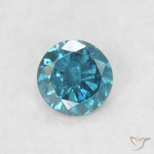 0.05ct Natural Azul Diamante, Redondo, VS